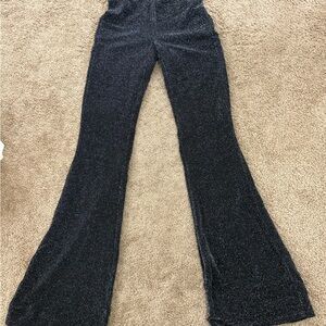 Bar III Shimmering Black Flare Pants